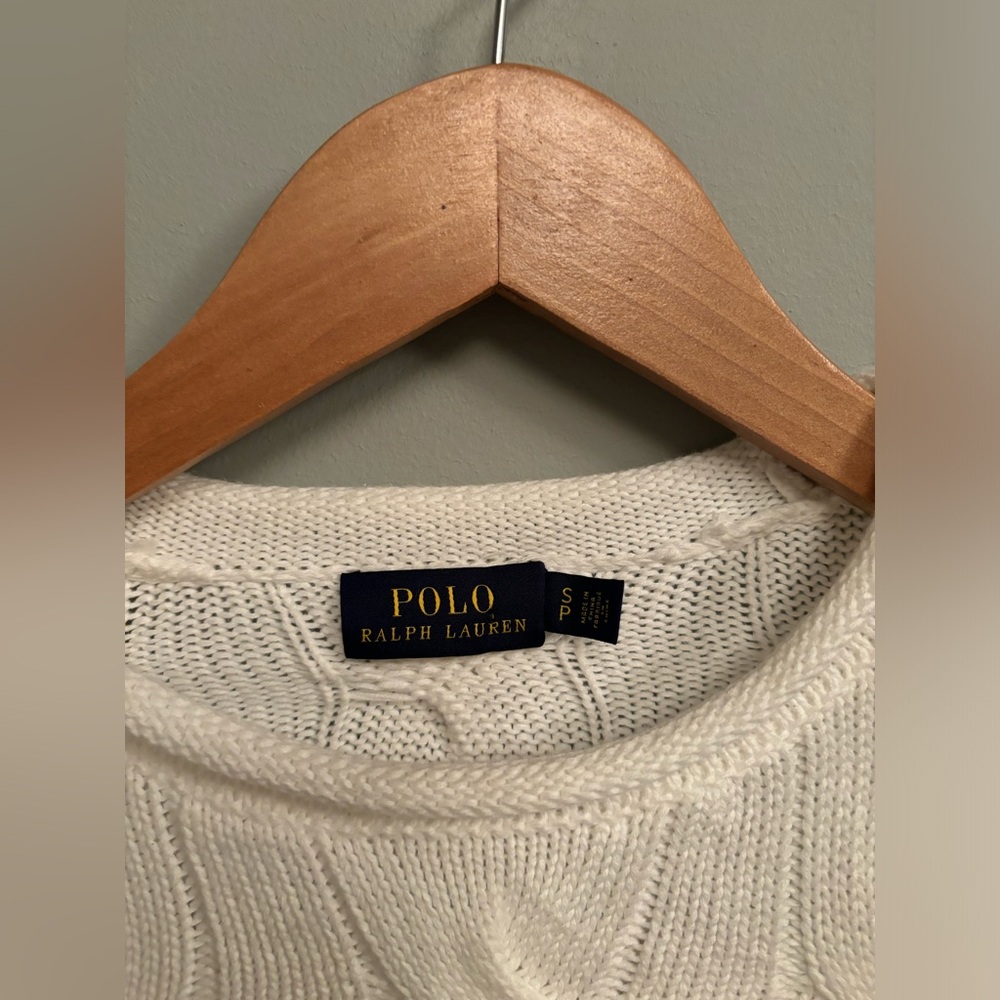 Polo by Ralph Lauren White Cable Knit Sweater - Picture 3 of 8